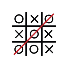 XOX game Icon. Tic tac toe illustration symbol. Sign crosees and circles vector.