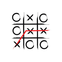 Tic tac toe icon. noughts and crosses game.