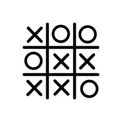 Tic tac toe xo game template vector illustration isolated on white background. Dirty grunge line tic tac toe game symbols.