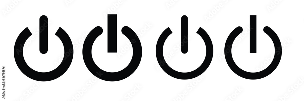 Fototapete power button icon set. switch on switch off icon/sign. computer start trigger button symbol in fille