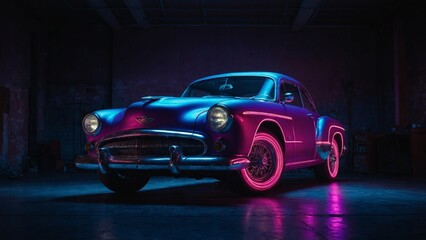 Fototapeta premium classic car in the night