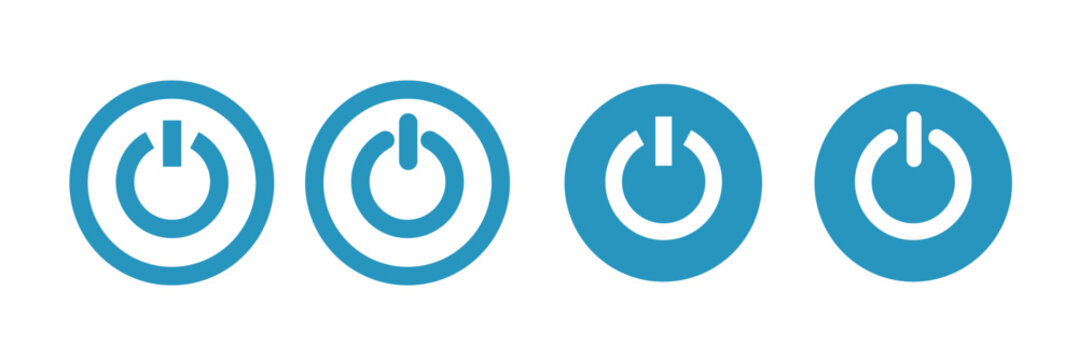 Power button icon vector isolated on white background, logo concept of power button sign on white background, black filled symbol icon