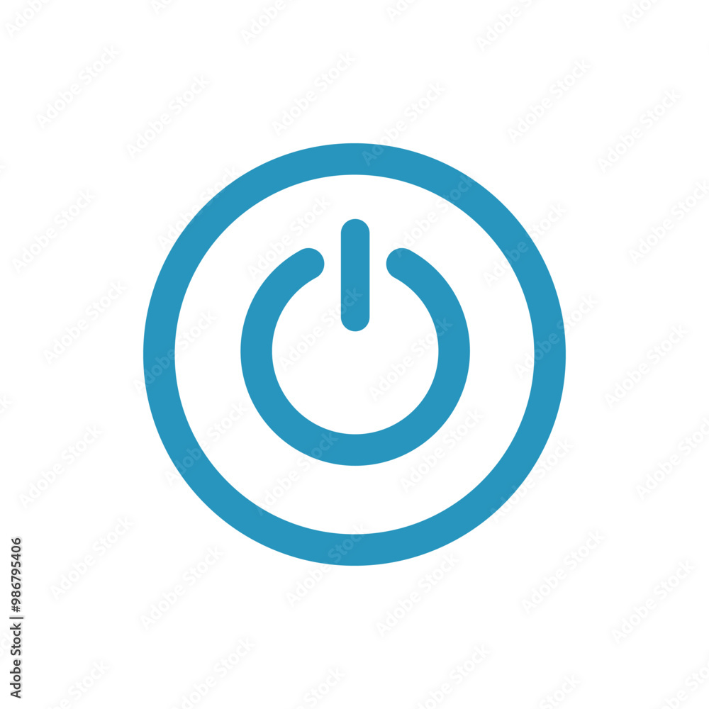 Poster on off power button icon. switch on switch off icon. press start button sign isolated on white backg