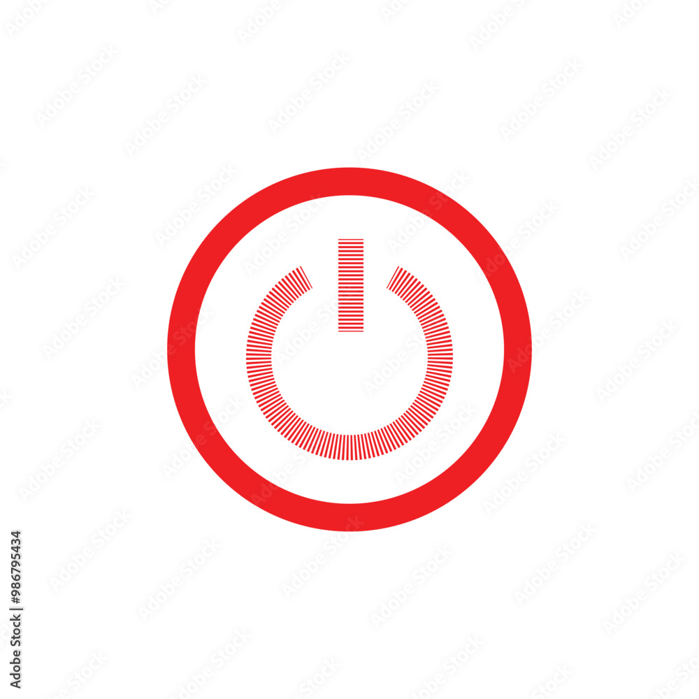 Poster on off power button icon. switch on switch off icon. press start button sign isolated on white backg