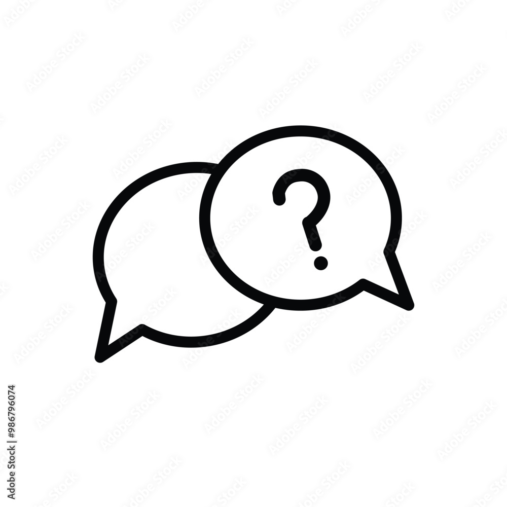 Poster speech bubble question mark icon sign vector. bubble question icon, faq questions symbol on a white 
