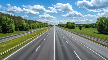 Empty Highway on a Sunny Day