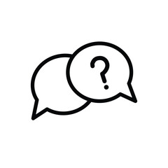 speech bubble question mark icon sign vector. Bubble question icon, FAQ questions symbol on a white background. 