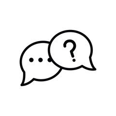 speech bubble question mark icon sign vector. Bubble question icon, FAQ questions symbol on a white background. 