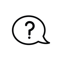 speech bubble question mark icon sign vector. Bubble question icon, FAQ questions symbol on a white background. 