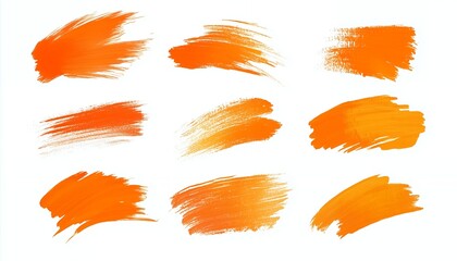 Obraz premium Orange brush strokes on white background
