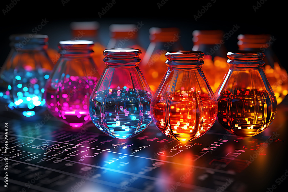Poster predictive analytics pharmaceuticals depicted in an abstract design showcasing how artificial intell