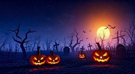 Fototapeta premium jack o lantern halloween scary background