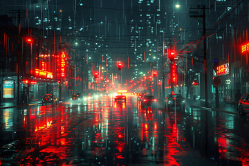 Fototapeta premium Predictive analytics public safety depicted in an abstract composition showcasing how AI anticipates natural disasters and public health emergencies guiding resource allocation