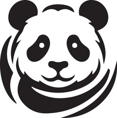 panda logo icon silhouette vector style © Nizam