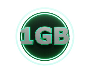 3D Seal 1GB in High Resolution Promotional Badge for Digital and Tech Marketing