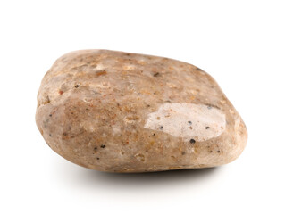 Brown pebble stone on white background