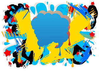 Graffiti speech bubble. Abstract modern Messaging sign street art decoration, Discussion icon performed in urban painting style.