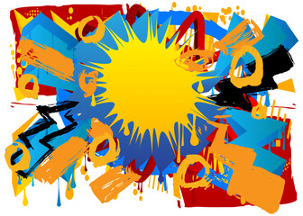 Graffiti speech bubble. Abstract modern Messaging sign street art decoration, Discussion icon performed in urban painting style.