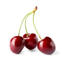 Sweet cherries on white background