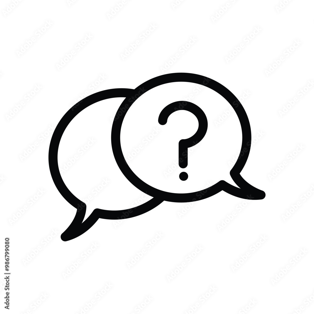 Poster question in speech bubble icon vector for web, computer and mobile app.