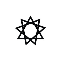 Bahai Vector Symbol. Bahai icon. isolated Bahai icon vector illustration from religion collection.