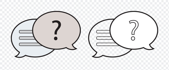Comment question line icon set. faq line icon. question and answer pictogram. inquire bubble. ask or request sign. frequently asked questions icon for Ui designs.