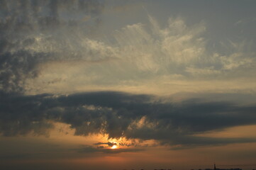 sunset over the river