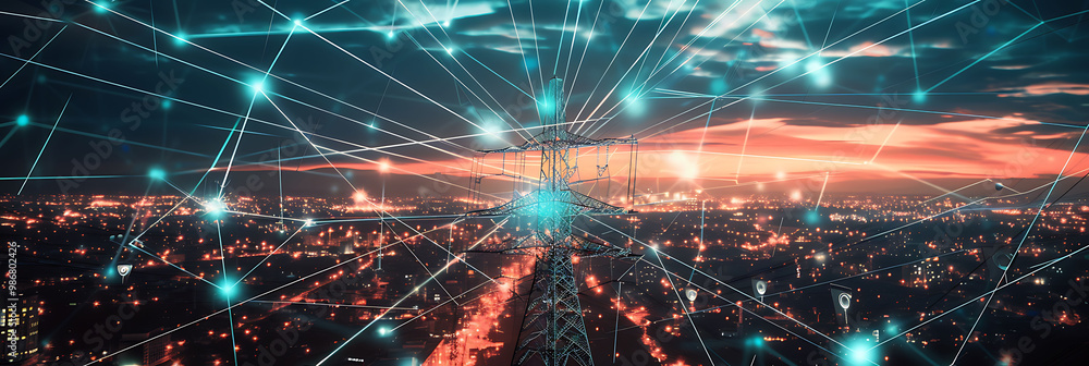 Poster renewable energy infrastructure enhanced ai where artificial intelligence designs monitors and optim
