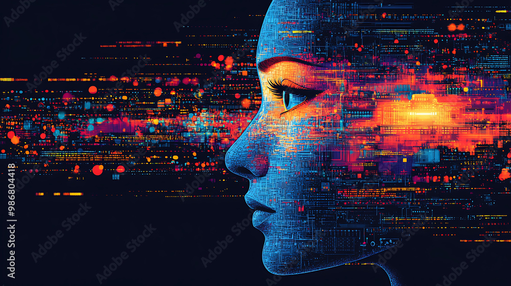 Poster retail bankings integration of ai chatbots visualized in a poster where ai provides precise customer