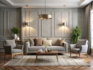 Fototapeta premium Subtle shades of grey provide a refined and elegant neutral setting that harmonizes with various design elements.