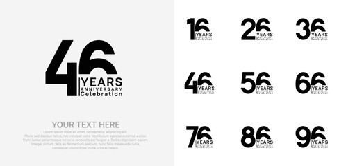 anniversary logotype style with black color can be use for company celebration event