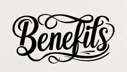 Obraz premium benefits calligraphy lettering black ink on plain white background