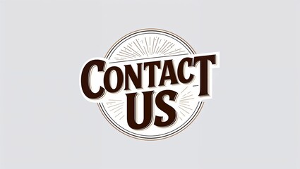 Fototapeta premium contact us decorative design lettering on plain white background