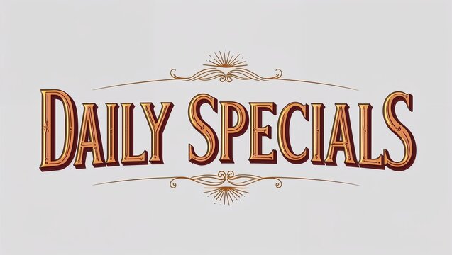 daily specials decorative design lettering on plain white background