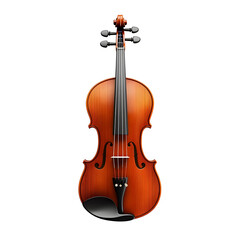 Obraz premium Detailed photograph of a classic wooden violin on a clean white background