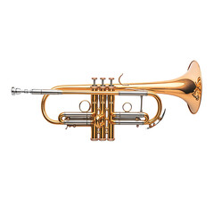 Obraz premium Photography of a Metallic Golden Trumpet Isolated on White Background