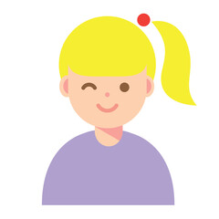 ウインクする女性のイラスト