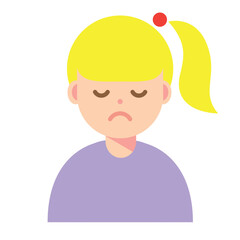 目を瞑る女性のイラスト