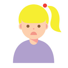 困った顔の女性のイラスト