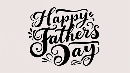 Obraz premium happy fathers day calligraphy lettering black ink on plain white background