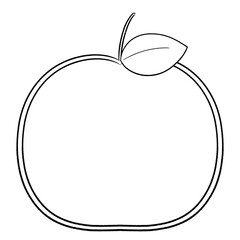 白黒　シンプルなりんごのフレーム