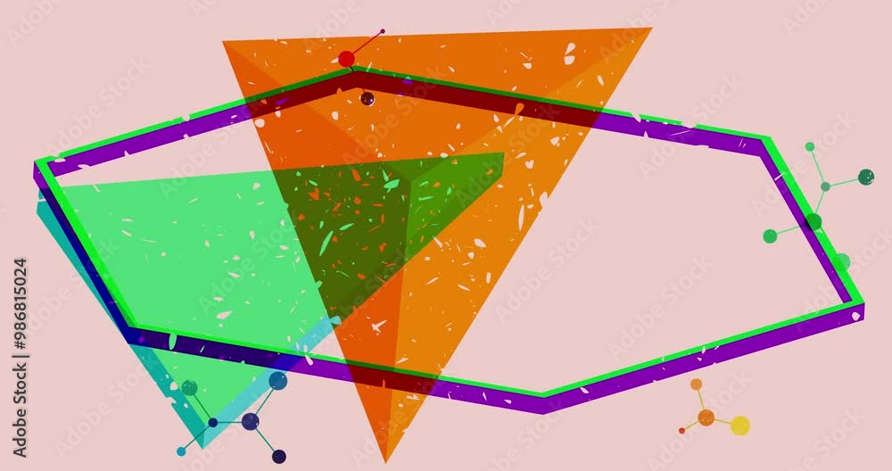Poster risograph object shapes. geometry elements abstract texture. big colorful geometric animation. trend