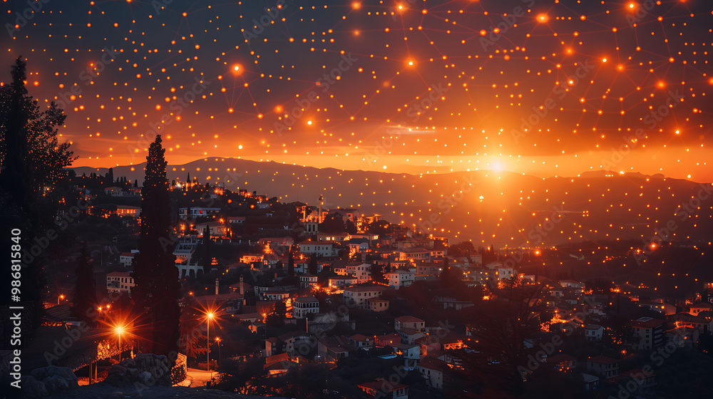 Poster smart grid integration ai in renewable energy visualized in a collage that showcases how ai balances