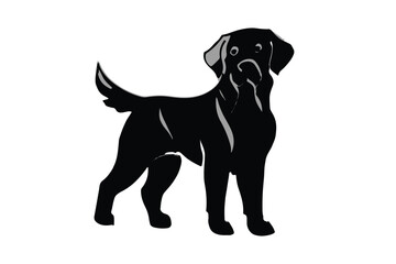 Labrador retriever dog silhouette vector illustration and artwork