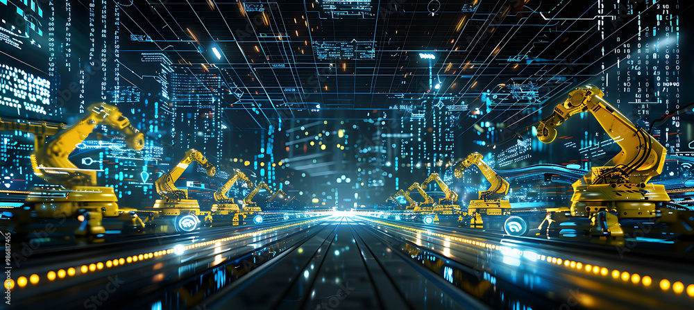 Poster smart inventory solutions ai in logistics automation where artificial intelligence manages stock lev