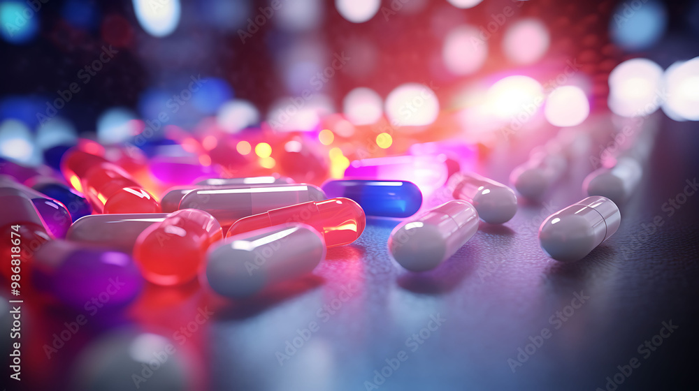 Poster smart manufacturing pharmaceuticals with ai depicted in an abstract composition where artificial int
