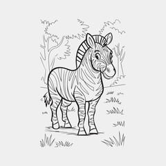 zebra coloring page for kids