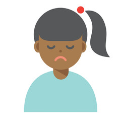 目を瞑る女性のイラスト