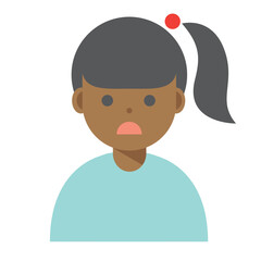 困った顔の女性のイラスト