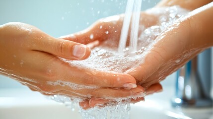 Fototapeta premium Washing Hands with Soapy Water